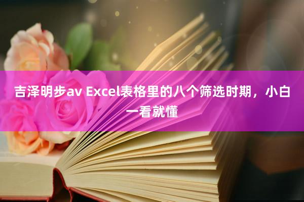 吉泽明步av Excel表格里的八个筛选时期，小白一看就懂