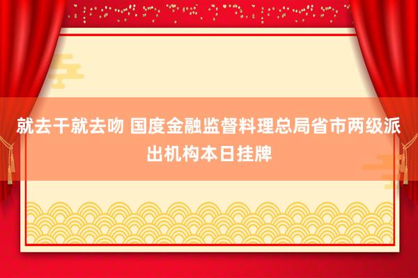 就去干就去吻 国度金融监督料理总局省市两级派出机构本日挂牌