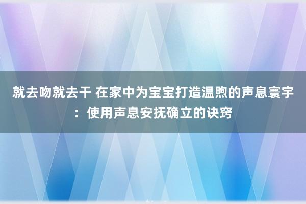 就去吻就去干 在家中为宝宝打造温煦的声息寰宇：使用声息安抚确立的诀窍