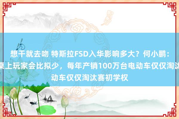 想干就去吻 特斯拉FSD入华影响多大？何小鹏：未来在牌桌上玩家会比拟少，每年产销100万台电动车仅仅淘汰赛初学权