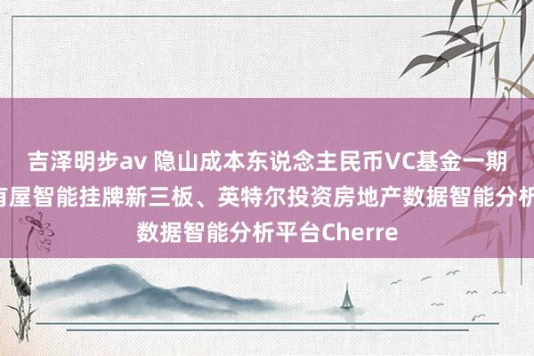 吉泽明步av 隐山成本东说念主民币VC基金一期募资完成、有屋智能挂牌新三板、英特尔投资房地产数据智能分析平台Cherre