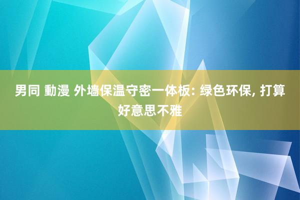 男同 動漫 外墙保温守密一体板: 绿色环保， 打算好意思不雅