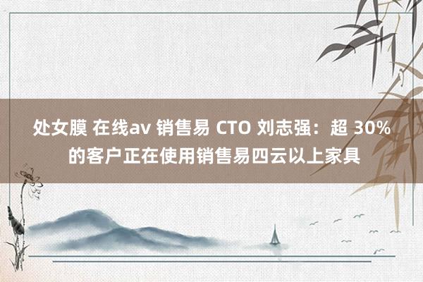 处女膜 在线av 销售易 CTO 刘志强：超 30% 的客户正在使用销售易四云以上家具