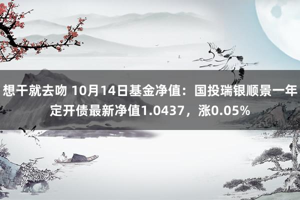 想干就去吻 10月14日基金净值：国投瑞银顺景一年定开债最新净值1.0437，涨0.05%