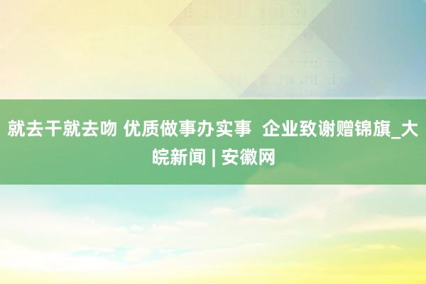 就去干就去吻 优质做事办实事  企业致谢赠锦旗_大皖新闻 | 安徽网