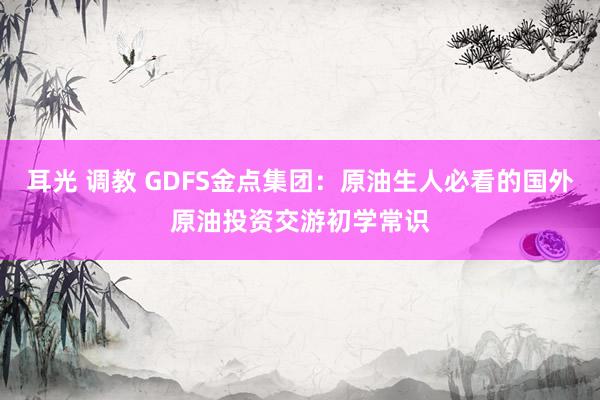 耳光 调教 GDFS金点集团：原油生人必看的国外原油投资交游初学常识