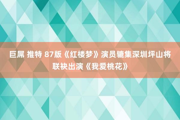 巨屌 推特 87版《红楼梦》演员辘集深圳坪山将联袂出演《我爱桃花》