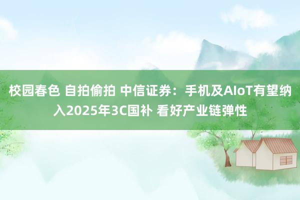 校园春色 自拍偷拍 中信证券：手机及AIoT有望纳入2025年3C国补 看好产业链弹性