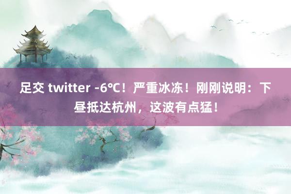 足交 twitter -6℃！严重冰冻！刚刚说明：下昼抵达杭州，这波有点猛！