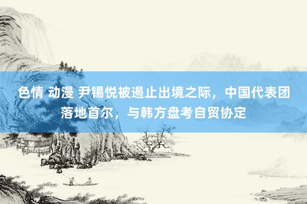 色情 动漫 尹锡悦被遏止出境之际，中国代表团落地首尔，与韩方盘考自贸协定