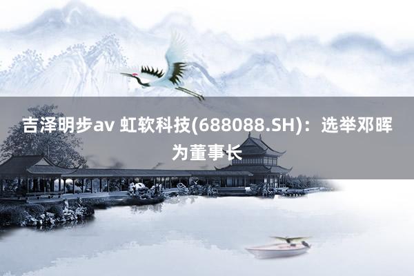 吉泽明步av 虹软科技(688088.SH)：选举邓晖为董事长