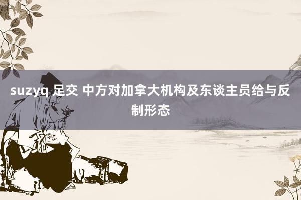 suzyq 足交 中方对加拿大机构及东谈主员给与反制形态