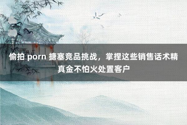 偷拍 porn 搪塞竞品挑战，掌捏这些销售话术精真金不怕火处置客户