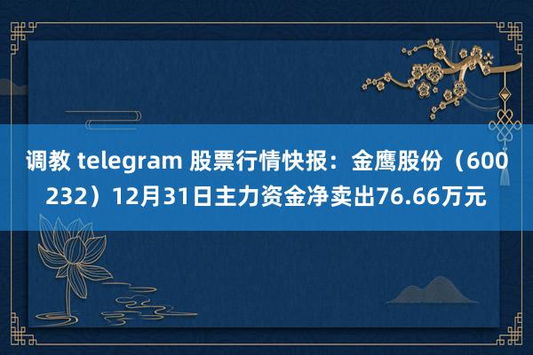 调教 telegram 股票行情快报：金鹰股份（600232）12月31日主力资金净卖出76.66万元