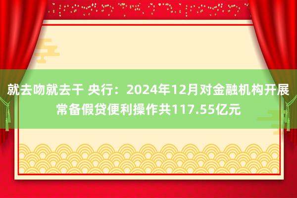 就去吻就去干 央行：2024年12月对金融机构开展常备假贷便利操作共117.55亿元