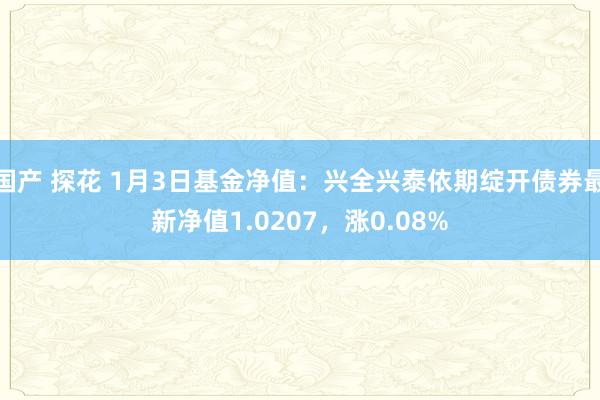 国产 探花 1月3日基金净值：兴全兴泰依期绽开债券最新净值1.0207，涨0.08%