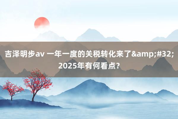 吉泽明步av 一年一度的关税转化来了&#32;2025年有何看点？