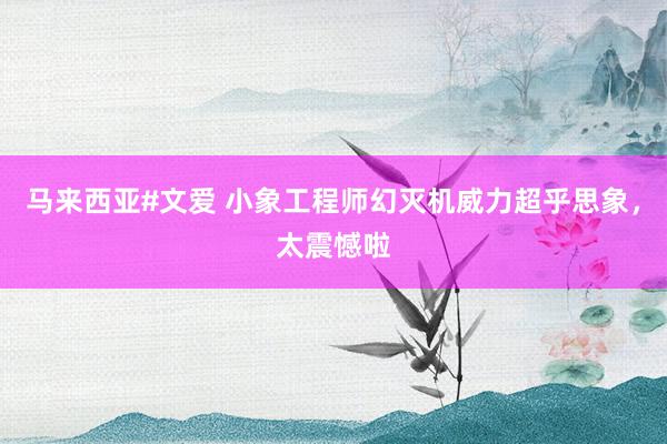 马来西亚#文爱 小象工程师幻灭机威力超乎思象，太震憾啦