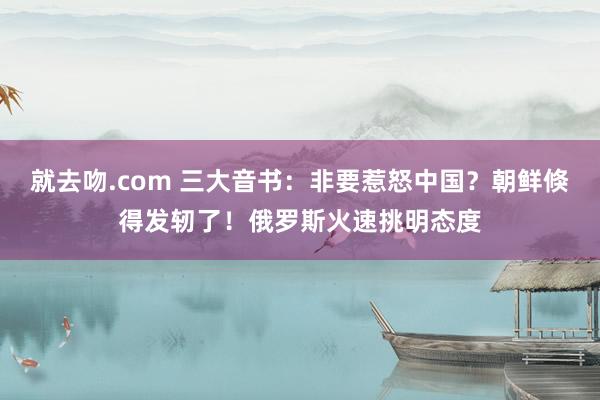 就去吻.com 三大音书：非要惹怒中国？朝鲜倏得发轫了！俄罗斯火速挑明态度